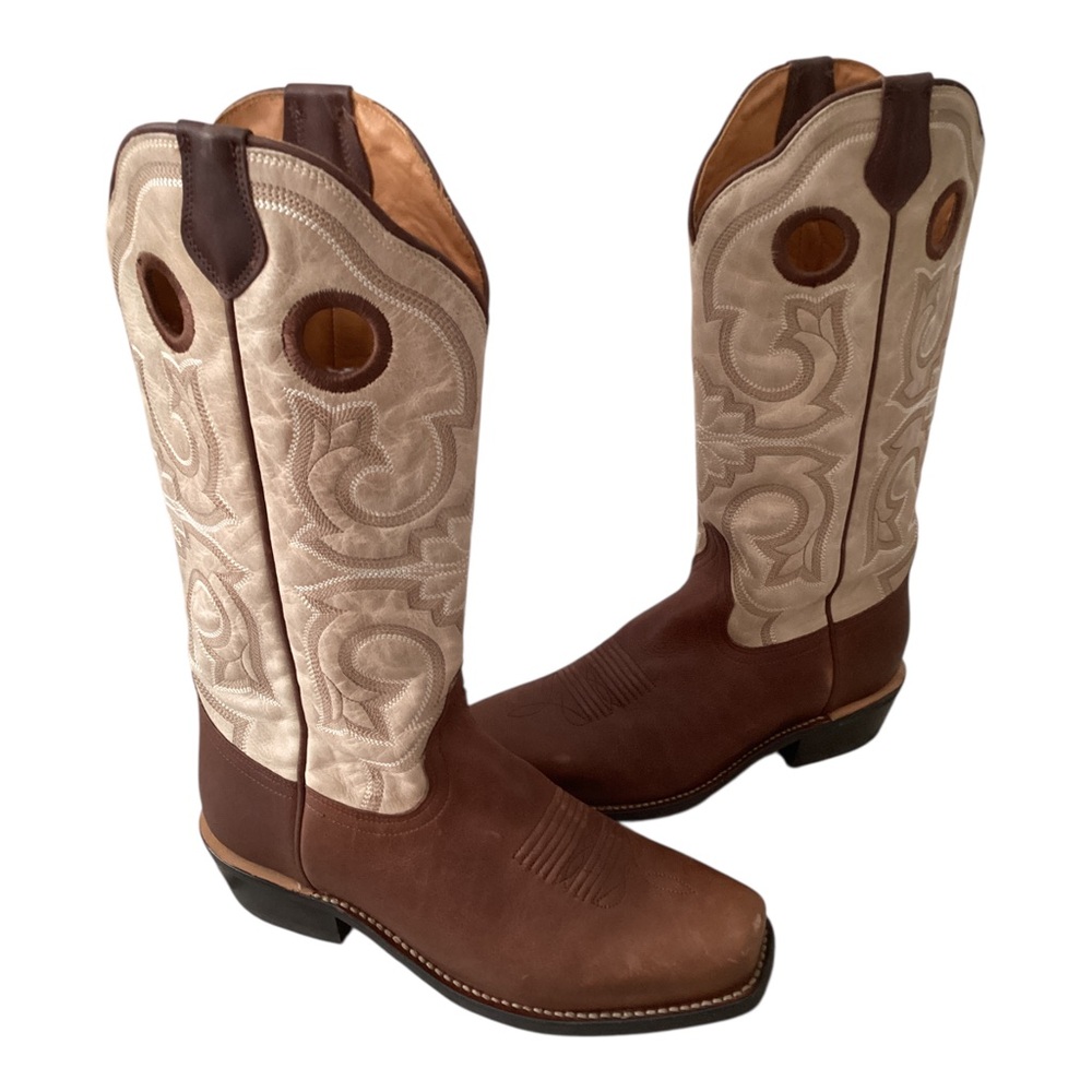 Tecovas Women The Marion Cafe Pearl Cowhide Size 9.5B